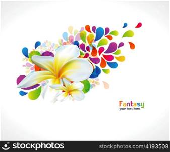 abstract colorful background with plumeria vector illustration
