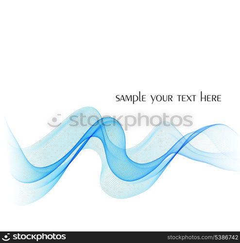 Abstract colorful blue vector background with curved lines. EPS10