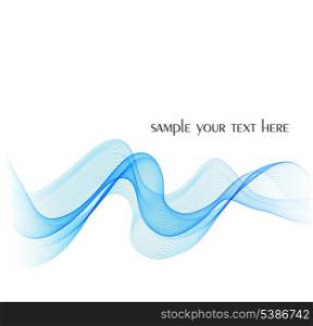 Abstract colorful blue vector background with curved lines. EPS10