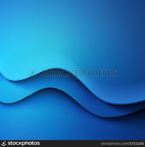 Abstract colorful blue vector template waved background. EPS10