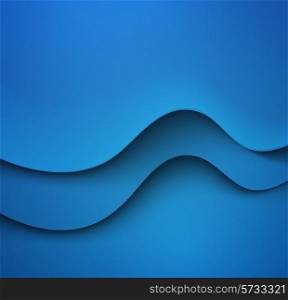 Abstract colorful blue vector template waved background. EPS10