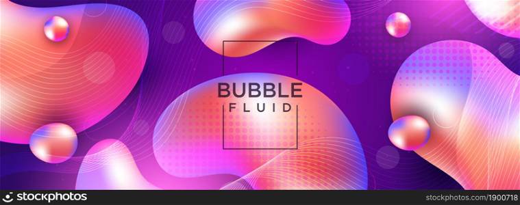 Abstract Colorful Bubble with Fluid with Dynamic Style Background Design. Graphic Design Element.