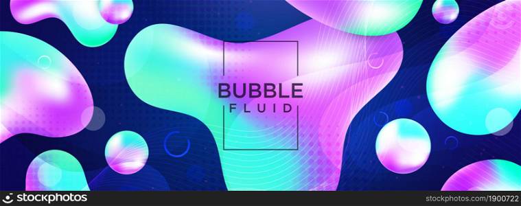 Abstract Colorful Bubble with Fluid with Dynamic Style Background Design. Graphic Design Element.