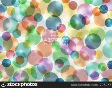 Abstract colorful bubbles pattern design of geometric with glitters. Decorate for ad, poster, artwork, template design, headline. illustration vector eps10