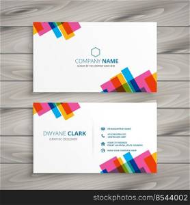 abstract colorful business card design
