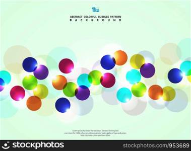 Abstract colorful circle bubble with light glitters background. You can use for ad, poster, web, artwork, page, cover report. eps10