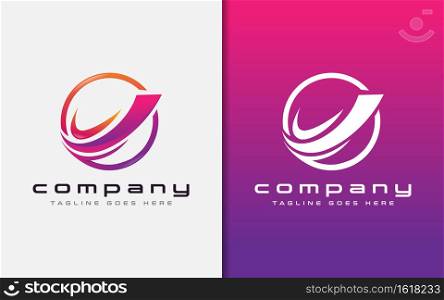 Abstract Colorful Circle Logo with Sharp Lines Combination. Usable For Business, Community, Foundation, Tech, Services Company. Vector Logo Design Illustration. Graphic Design Element.