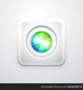 Abstract colorful circle on white square shape. Mobile app icon