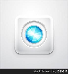 Abstract colorful circle on white square shape. Mobile app icon