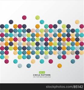 Abstract colorful circle pattern pixel background design for print, ad, poster, flyer, cover, brochure, template, Vector illustration