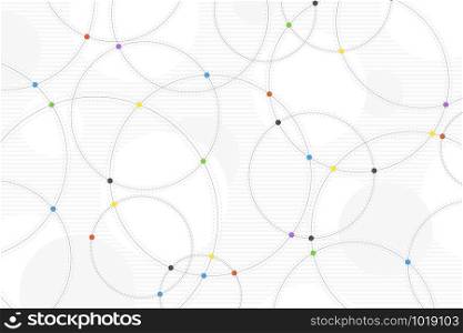 Abstract colorful circle tech minimal design decoration background. Use for poster, ad, artwork, template design, presentation. illustration vector eps10