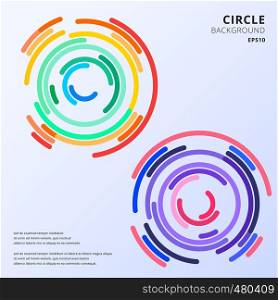 Abstract colorful circles maze rounded corners background with space for text. Vector illustration