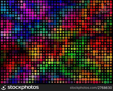 Abstract colorful circles mosaic horizontal vector background.