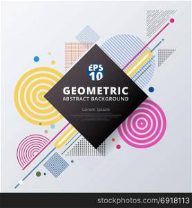Abstract colorful color circle geometric pattern design and background. Use for modern design, cover, poster, template, decorated, brochure, flyer.
