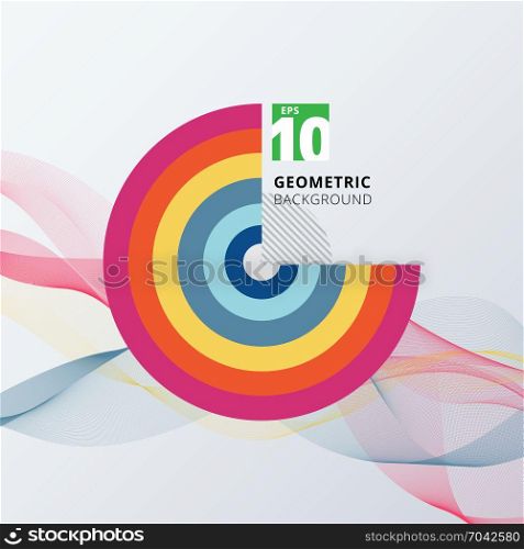 Abstract colorful color circle geometric pattern design and background. Use for modern design, cover, poster, template, decorated, brochure, flyer.