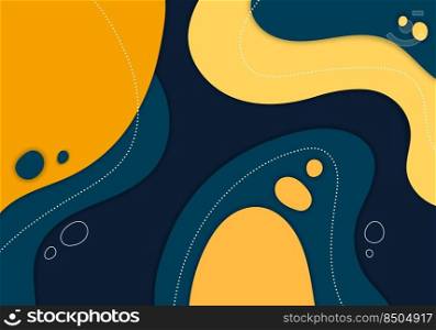 Abstract colorful doodle liquid design with free shape minimal template. Overlapping with simple colors style background. Vector