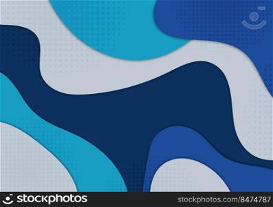 Abstract colorful doodle template design decorative artwork style. Overlapping with circles halftone background. Vector