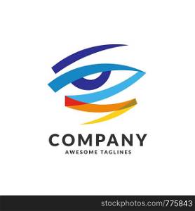 abstract colorful eye vision logo design vector template