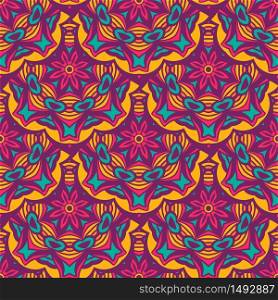 Abstract colorful festive ethnic geometric tribal pattern. Tiled ethnic geometric boho pattern for fabric.
