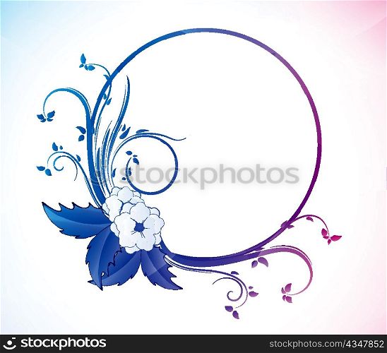 abstract colorful floral frame vector illustration