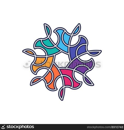 Abstract Colorful Flower Logo Design with Stylish Concept.