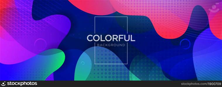 Abstract Colorful Fluid with Dynamic Shape Background Design. Graphic Design Element.