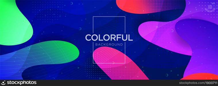 Abstract Colorful Fluid with Dynamic Shape Background Design. Graphic Design Element.