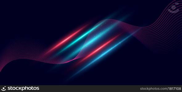 Abstract colorful for sports background. Wave dynamic lines. Vector illustration