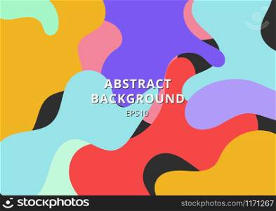 Abstract colorful free form shape background. Fluid forms shapes vibrant color. Vector illustration