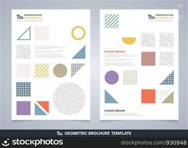 Abstract colorful geometric brochure. Modern design of geometrical elements pattern. Space of texting for art work. You can use for brochure, poster, ad, annual report, cover. vector eps10