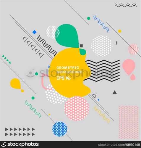 Abstract colorful geometric elements composition decorative background. Vector illustration