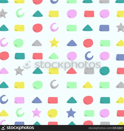Abstract colorful geometric pattern of cute design for kid background. You can use for paper wrapping, ad, poster, print. vector eps10