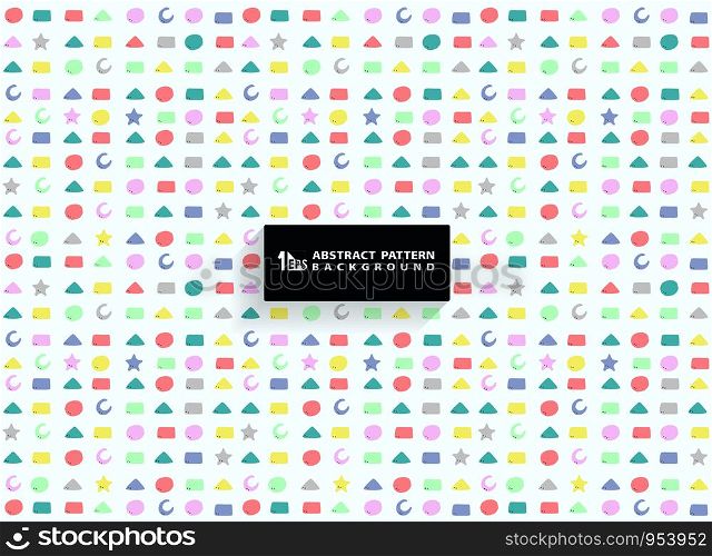Abstract colorful geometric pattern of cute shape design for kid background. You can use for paper wrapping, ad, poster, print. illustration vector eps10