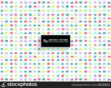 Abstract colorful geometric pattern of cute shape design for kid background. You can use for paper wrapping, ad, poster, print. illustration vector eps10