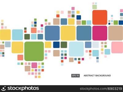 Abstract colorful geometric square border pattern on white background, Vector illustration