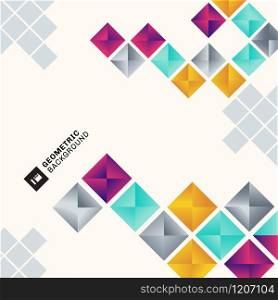 Abstract colorful geometric square pattern background minimal style. Creative trendy graphic geometry cover brochure design, presentation. poster, banner web, flyer, etc. Vector illustration
