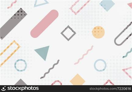 Abstract colorful geometric style decorative with halftone design template. Overlapping with space background. illustration vector