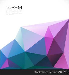Abstract colorful geometric template on down position with space for text isolated on white background. Modern background for business or technology presentation, app cover, online presentation website element.
