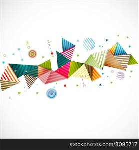 abstract colorful geometrical strip with creative line and triangle graphic concept and decoration, vector illustration