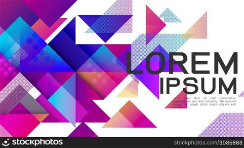 Abstract colorful gradient mixed geometric template and modern overlapping. Vector illustration