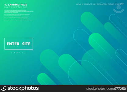 Abstract colorful green blue web landing page design geometric. You can use for web page, screen online, art site, artwork. illustration vector eps10