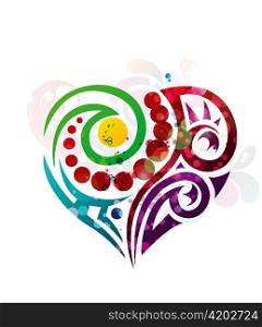 abstract colorful heart vector illustration