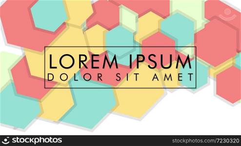 abstract colorful hexagon background vector design with shadow
