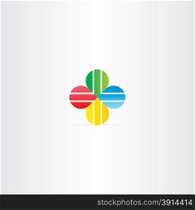 abstract colorful leaves symbol logotype design label