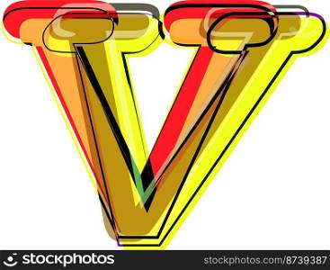 Abstract Colorful Letter V Vector illustration