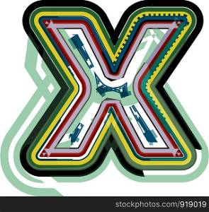 Abstract colorful Letter x