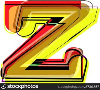 Abstract Colorful Letter z Vector illustration