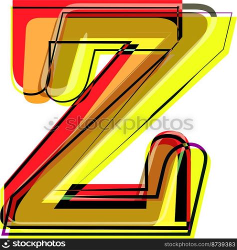 Abstract Colorful Letter Z Vector illustration