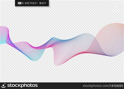 Abstract colorful line design of wavy pattern artwork element background. Use for ad, poster, template, artwork. illustration vector eps10