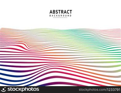 Abstract colorful lines wave, Wavy stripes pattern Vector illustration.
